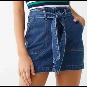 NWT Forever 21 Jean Tie Mini Skirt